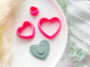 Valentines Heart Love Shape Collection Polymer Clay  Cutter | Fondant Cutter | Cookie Cutter